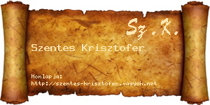 Szentes Krisztofer névjegykártya