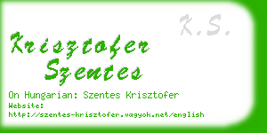 krisztofer szentes business card